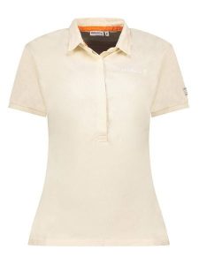 Geographical Norway Koszulka polo w kolorze beżowym rozmiar: S. Brązowe bluzki Geographical Norway, s, bez wzorów, z bawełny, bez kołnierzyka, bez ramiączek. Za 79,03 zł.