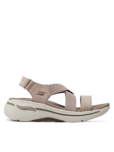 Skechers Sandały Treasured 140257/TPE Brązowy. Brązowe sandały Skechers, bez wzorów, z materiału, bez obcasa, na płaskiej podeszwie, bez zapięcia. Za 289,99 zł.
