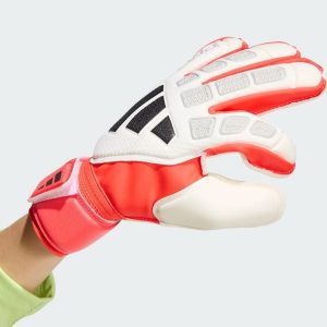 Rękawice Bramkarskie Predator Match Fingersave Junior. Białe rękawiczki ADIDAS, bez wzorów. Za 199,00 zł.