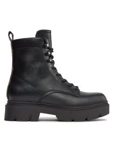 Guess Trapery Ramsay FL8RMY ELE10 Czarny. Czarne buty zimowe Guess, ze skóry, bez obcasa, bez zapięcia. Za 669,99 zł.