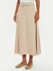 Tatuum Spódnica midi Ormi T2418.176B Beżowy Regular Fit. Brązowe spódnice Tatuum, bez wzorów, z wiskozy, midi. Za 259,99 zł.