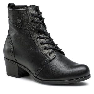 Trzewiki Lasocki. Czarne botki Lasocki, bez wzorów, bez obcasa, na słupku, bez zapięcia. Za 269,99 zł.