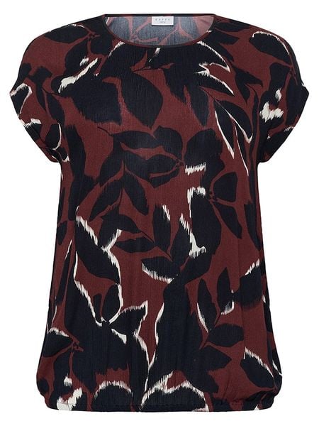 KAFFE curve Bluzka w kolorze biało-czarno-brązowym rozmiar: 48. Białe bluzki KAFFE curve, s, bez wzorów, z wiskozy, klasyczne, bez kołnierzyka, bez ramiączek. Za 65,69 zł.