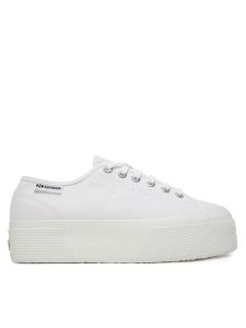 Superga Tenisówki 3790 Platform S3134MW Biały. Białe trampki Superga, bez wzorów, z materiału, bez zapięcia. Za 159,99 zł.