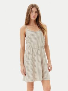 Vero Moda Sukienka letnia Mymilo 10303689 Beżowy Regular Fit. Brązowe kombinezony Vero Moda, na lato, l, bez wzorów, z wiskozy, bez kołnierzyka, bez ramiączek. Za 99,99 zł.