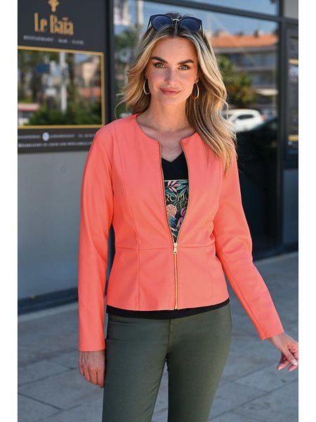 Bleu d'Azur Bluza "Andros" w kolorze pomarańczowym rozmiar: 46. Pomarańczowe bluzy Bleu d'Azur, w ażurowe wzory, bez kaptura. Za 113,63 zł.