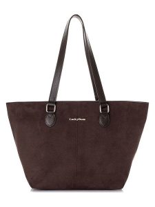 Lucky Bees Shopper bag w kolorze brązowym - 45 x 27 x 16 cm rozmiar: onesize. Brązowe shopper bag Lucky Bees, bez wzorów, z materiału, na ramię, bez dodatków. Za 154,95 zł.