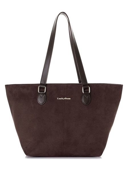 Lucky Bees Shopper bag w kolorze brązowym - 45 x 27 x 16 cm rozmiar: onesize. Brązowe shopper bag Lucky Bees, bez wzorów, z materiału, na ramię, bez dodatków. Za 144,95 zł.