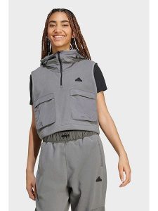 Adidas Kamizelka "City Escape" w kolorze szarym rozmiar: M. Szare kamizelki ADIDAS, m, bez wzorów, bez kołnierzyka, bez ramiączek, bez kaptura. Za 221,67 zł.