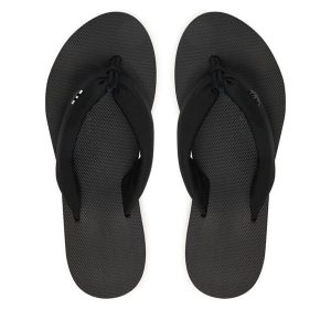 Japonki Emporio Armani. Czarne klapki Emporio Armani, bez wzorów, bez obcasa. Za 459,99 zł.