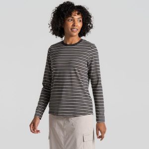 Longsleeve damski Craghoppers NosiLife Akona LS Top. Czarne topy Craghoppers, bez wzorów, sportowe, bez kołnierzyka, bez ramiączek. Za 193,99 zł.