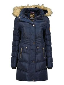 Maison Montaigne Parka "Badomai" w kolorze granatowym rozmiar: L. Niebieskie płaszcze Maison Montaigne, l, z aplikacjami, ze skóry, bez kaptura. Za 284,15 zł.