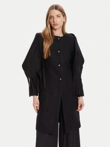 Rinascimento Płaszcz wełniany CFC0125616003 Czarny Regular Fit. Czarne płaszcze Rinascimento, na zimę, xs, bez wzorów, z syntetyku, bez kaptura. Za 899,99 zł.