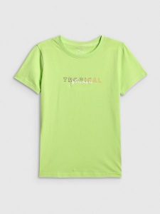 4F T-shirt slim z nadrukiem damski - żółty S. Żółte t-shirty 4f, l, bez wzorów, z bawełny, bez kołnierzyka, bez ramiączek. Za 59,99 zł.