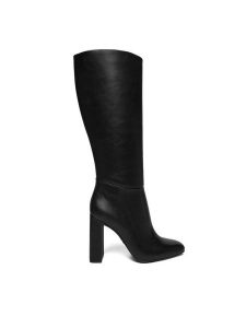 Steve Madden Kozaki Ally SM11002627 Czarny. Czarne kozaki Steve Madden, bez wzorów, ze skóry, bez obcasa, na słupku, bez zapięcia. Za 729,99 zł.