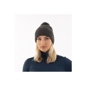 Czapka z pomponem ANKY. Niebieskie czapki ANKY, bez wzorów, z materiału, eleganckie. Za 140,50 zł.