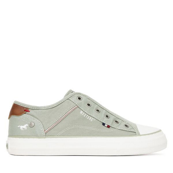 Trampki Mustang. Niebieskie trampki Mustang, bez wzorów, bez zapięcia. Za 259,99 zł.