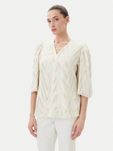 Bruuns Bazaar Bluzka Collard Majlya BBW4486 Beżowy Regular Fit. Brązowe bluzki Bruuns Bazaar, bez wzorów, z wiskozy, bez kołnierzyka, bez ramiączek. Za 379,99 zł.