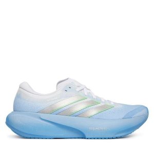 Buty do biegania adidas. Niebieskie buty sportowe ADIDAS, bez wzorów, bez zapięcia, do biegania. Za 489,99 zł.