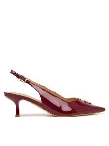 Guess Czółenka FLTYNN PAF05 Bordowy. Czerwone czółenka Guess, z aplikacjami, ze skóry, bez obcasa, bez zapięcia. Za 544,99 zł.