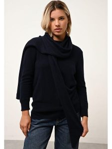 Just Cashmere Kaszmirowy szal "Spencer" w kolorze granatowym - 200 x 30 cm rozmiar: onesize. Niebieskie szaliki Just Cashmere, bez wzorów, z kaszmiru. Za 260,99 zł.