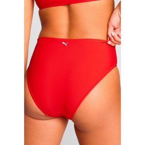 Dół od bikini z wysokim stanem, czerwony. Czerwone bikini Puma, bez wzorów. Za 151,99 zł.