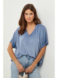 Lin Passion Tunika w kolorze niebieskim rozmiar: 36/38. Niebieskie tuniki Lin Passion, bez wzorów, klasyczne, bez kołnierzyka, bez ramiączek. Za 113,99 zł.