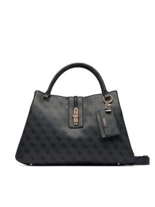 Guess Torebka Yvonne Logo HWSG23 78220 Szary ciemny. Szare kuferki Guess, z aplikacjami, ze skóry, bez dodatków. Za 674,99 zł.