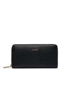 Liu Jo Portfel AF6170 E1019 Czarny. Czarne portfele Liu Jo, bez wzorów, ze skóry. Za 249,99 zł.