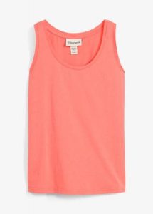 Tank top z dodatkiem jedwabiu. Czerwone topy bonprix, bez wzorów, bez kołnierzyka, bez ramiączek. Za 54,99 zł.