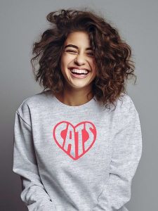 WOOOP Bluza "Heart Cats" w kolorze jasnoszarym rozmiar: XL. Szare bluzy Wooop, xl, bez wzorów, z bawełny, bez kaptura. Za 87,81 zł.