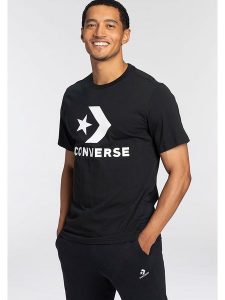 Converse Koszulka w kolorze czarnym rozmiar: XL. Czarne bluzki Converse, xl, bez wzorów, bez kołnierzyka, bez ramiączek. Za 96,60 zł.