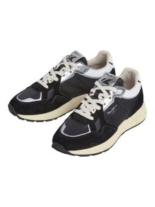 Pepe Jeans FOOTWEAR Skórzane sneakersy "Marlon" w kolorze srebrno-czarnym rozmiar: 39. Czarne trampki Pepe Jeans FOOTWEAR, bez wzorów, z jeansu, bez zapięcia. Za 208,99 zł.