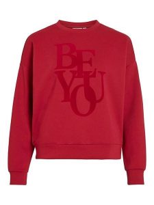 Vila Bluza w kolorze czerwonym rozmiar: XL. Czerwone bluzy Vila, xl, bez wzorów, bez kaptura. Za 140,86 zł.