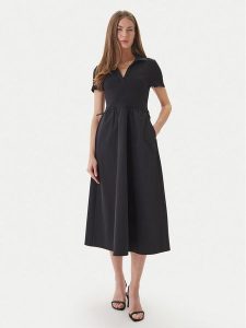 DKNY Sukienka codzienna DJ5D9139 Czarny Regular Fit. Czarne sukienki DKNY, na co dzień, l, bez wzorów, z syntetyku, bez kołnierzyka, bez ramiączek, proste. Za 649,99 zł.