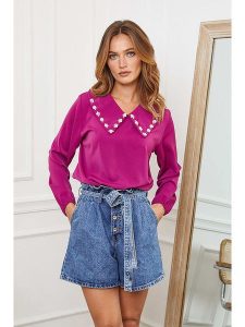 Joséfine Bluzka "Ashton" w kolorze różowym rozmiar: M. Różowe bluzki Joséfine, m, bez wzorów, bez kołnierzyka, bez ramiączek. Za 130,99 zł.