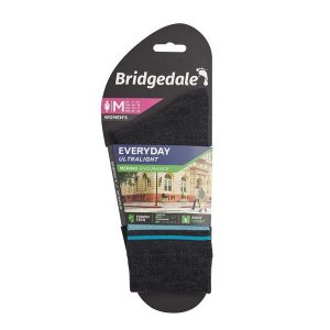 Skarpety do turystyki damskie Bridgedale EVERYDAY UL END LD. Czarne skarpetki Bridgedale, bez wzorów. Za 55,99 zł.