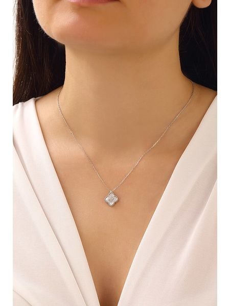 Miu Silver Srebrny naszyjnik z zawieszką - dł. 42 cm rozmiar: onesize. Szare naszyjniki Miu Silver, z cyrkonią, srebrne. Za 148,26 zł.