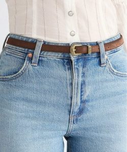 DAMSKI PASEK WRANGLER THIN WESTERN BELT BROWN SUEDE 112378840. Brązowe paski Wrangler, bez wzorów. Za 89,99 zł.