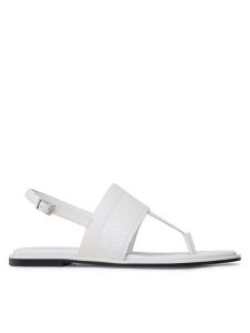Calvin Klein Sandały Almond Tp Sandal HW0HW01536 Écru. Sandały Calvin Klein, bez wzorów, ze skóry, bez obcasa, na płaskiej podeszwie, bez zapięcia. Za 599,99 zł.