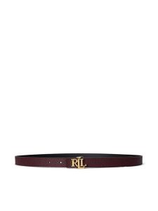 LAUREN RALPH LAUREN Pasek 412P06811001 Bordowy. Czerwone paski Lauren Ralph Lauren, bez wzorów, ze skóry. Za 313,99 zł.