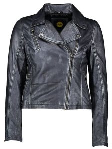 Buffalo Skórzana kurtka w kolorze niebieskim rozmiar: 34. Niebieskie kurtki Buffalo, bez wzorów, z materiału, bez kaptura. Za 371,59 zł.