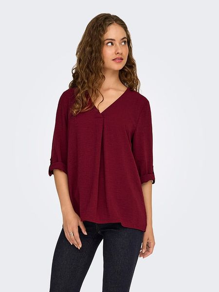 JDY Bluzka w kolorze bordowym rozmiar: 40. Różowe bluzki JDY, bez wzorów, bez kołnierzyka, bez ramiączek. Za 61,60 zł.