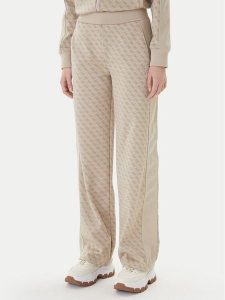 Guess Spodnie dresowe V6RB09 K2042 Beżowy Wide Leg. Brązowe spodnie dresowe Guess, s, z aplikacjami, z dresówki. Za 479,99 zł.