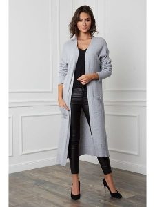 Joséfine Kardigan "Balle" w kolorze jasnoszarym rozmiar: XL. Szare kardigany Joséfine, xl, bez wzorów, z kaszmiru, bez ramiączek. Za 253,45 zł.