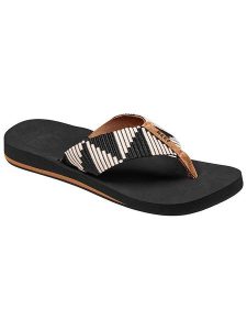 Reef Japonki "Spring" w kolorze czarno-beżowym rozmiar: 40. Brązowe klapki Reef, bez wzorów, z tkaniny, z otwartym noskiem, bez obcasa. Za 129,75 zł.
