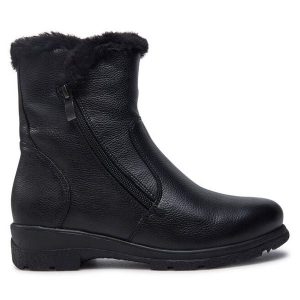 Botki Caprice. Czarne botki Caprice, bez wzorów, bez obcasa, na płaskiej podeszwie, bez zapięcia. Za 539,99 zł.