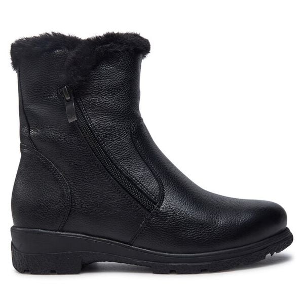 Botki Caprice. Czarne botki Caprice, bez wzorów, bez obcasa, na płaskiej podeszwie, bez zapięcia. Za 389,99 zł.