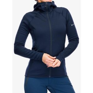 Bluza z kapturem damska Montane Fury Hoodie. Niebieskie bluzy Montane, na zimę, xs, bez wzorów, z kapturem. Za 398,99 zł.