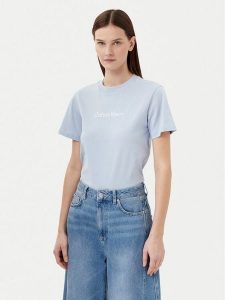 Calvin Klein T-Shirt Hero Logo K20K205448 Niebieski Regular Fit. Niebieskie t-shirty Calvin Klein, s, bez wzorów, z bawełny, bez kołnierzyka, bez ramiączek. Za 99,99 zł.